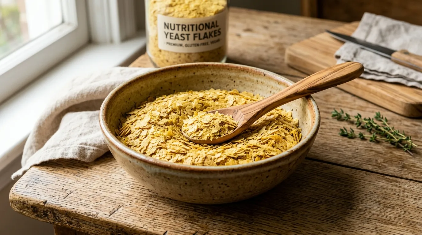 Paillettes de levure maltée dans un bol