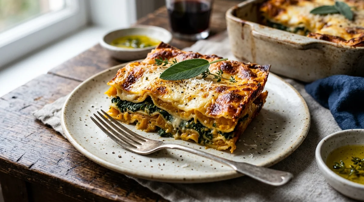 Lasagnes végétariennes à la courge butternut fondante