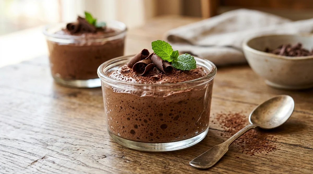 Mousse au chocolat végétale légère et aérienne à l'aquafaba