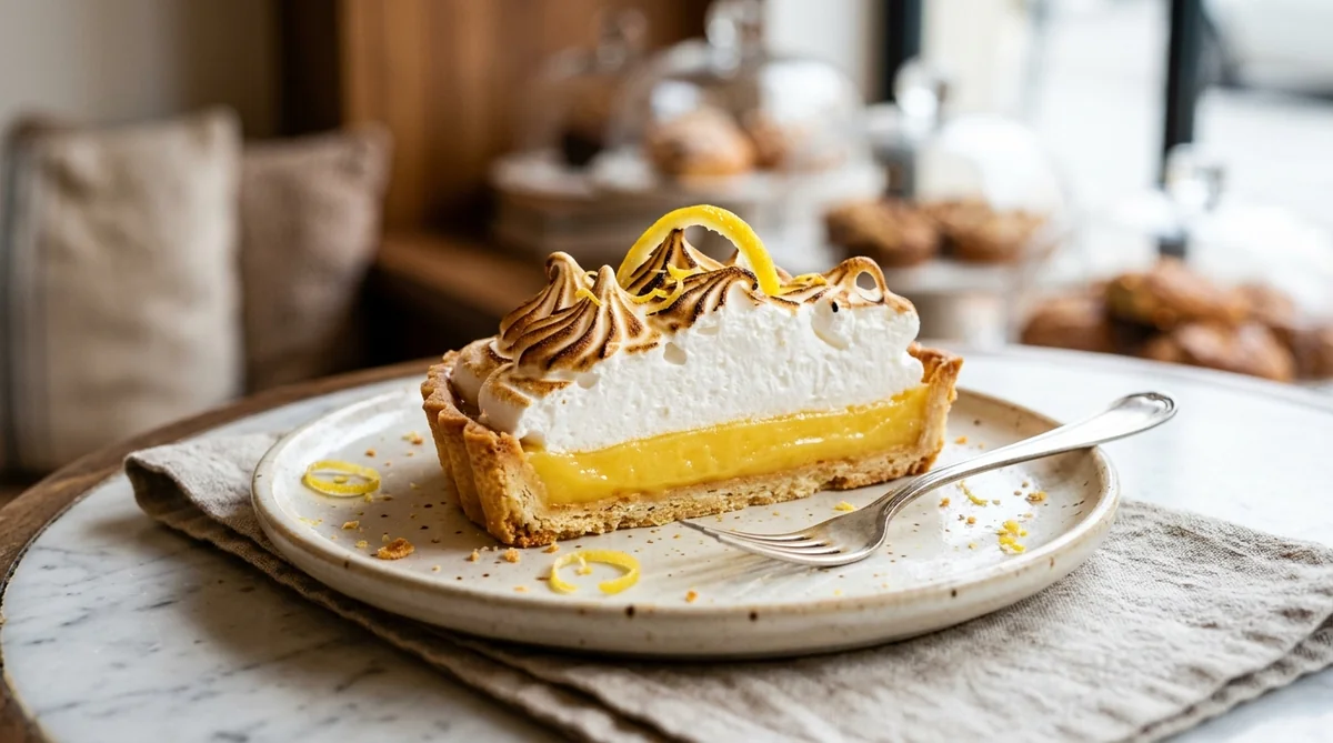 Tarte au citron meringuée végétale avec meringue aérienne à l'aquafaba