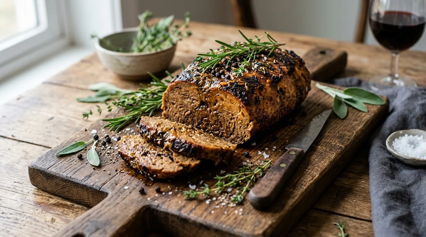 Morceau de seitan savoureux façon rôti